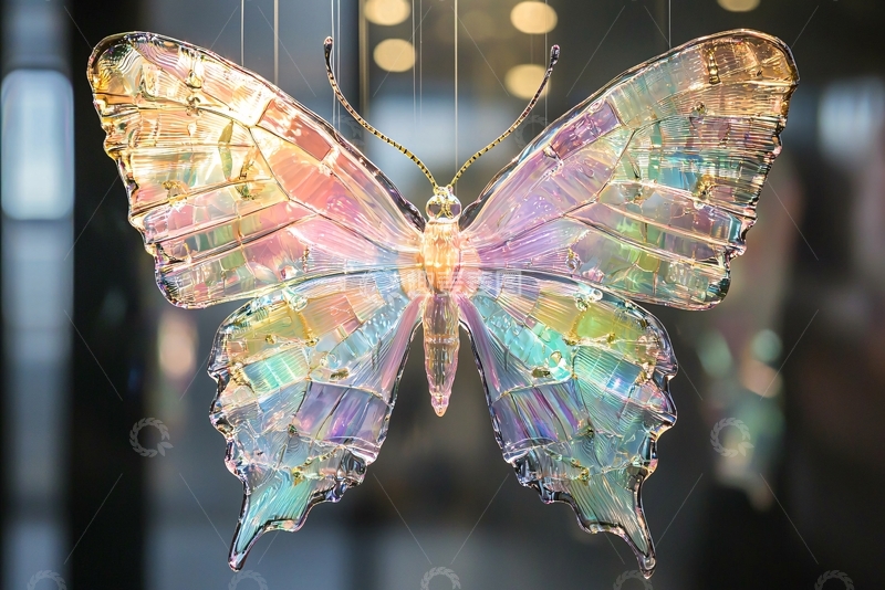 高清大图下载【趣麦麦图】彩色玻璃蝴蝶