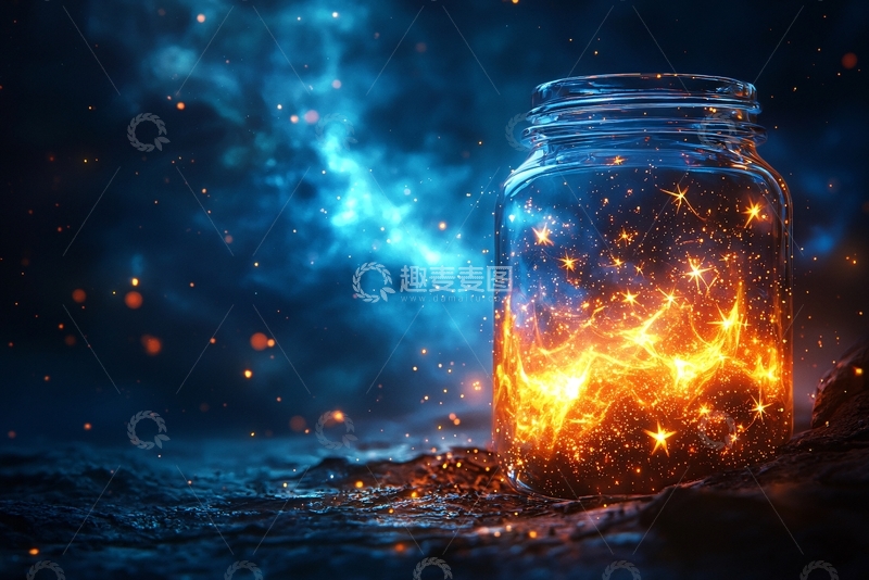 高清大图下载【趣麦麦图】星空瓶子