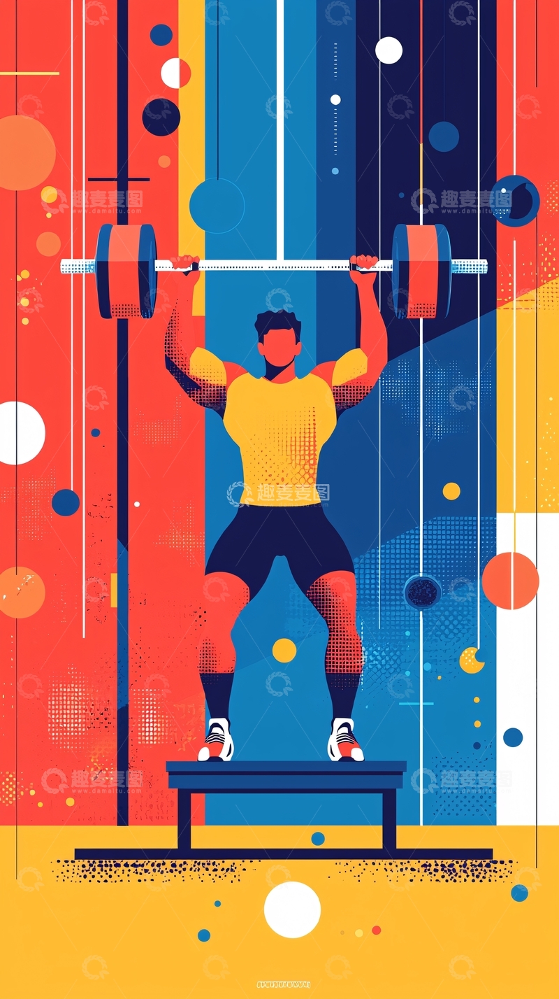 高清大图下载【趣麦麦图】举重运动员