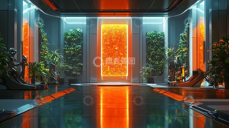 高清大图下载【趣麦麦图】未来感室内泳池