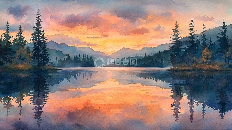 高清大图下载【趣麦麦图】水彩画