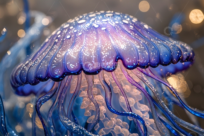 高清大图下载【趣麦麦图】梦幻紫色蓝色水母
