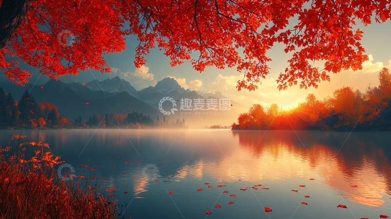 高清大图下载【趣麦麦图】秋日湖光山色