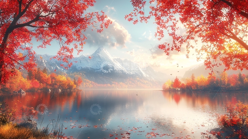 高清大图下载【趣麦麦图】秋日红叶