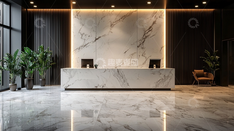 高清大图下载【趣麦麦图】现代酒店大理石接待台