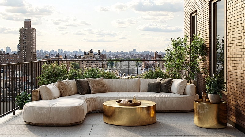 高清大图下载【趣麦麦图】高端公寓露台景观