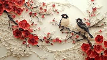 立体花鸟图