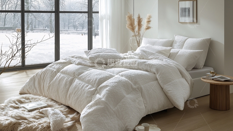 高清大图下载【趣麦麦图】白色羽绒被