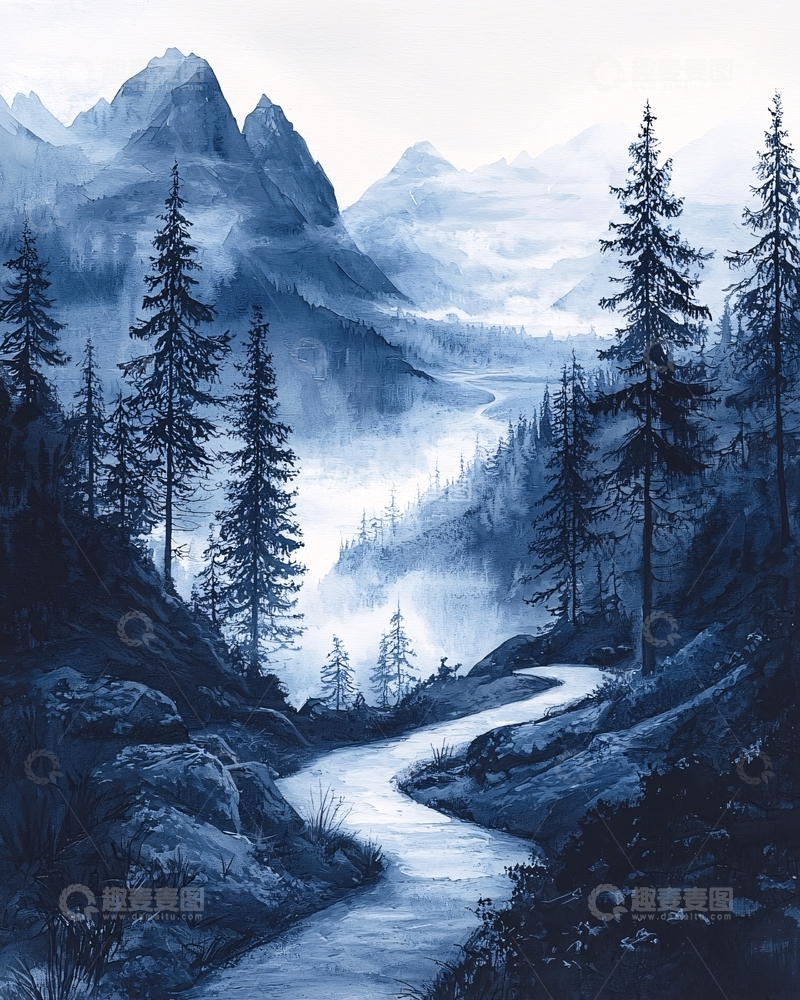 高清大图下载【趣麦麦图】水墨画