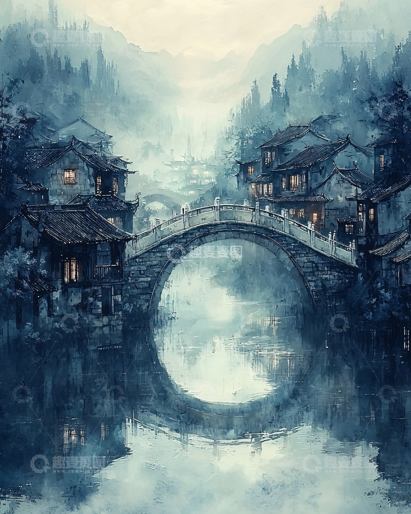 高清大图下载【趣麦麦图】水墨江南古镇