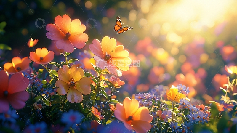 高清大图下载【趣麦麦图】阳光下盛开的鲜艳花朵