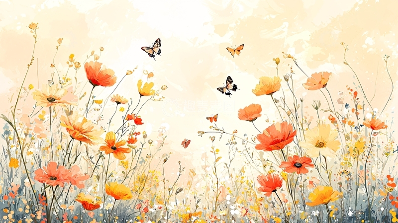 高清大图下载【趣麦麦图】水彩花田