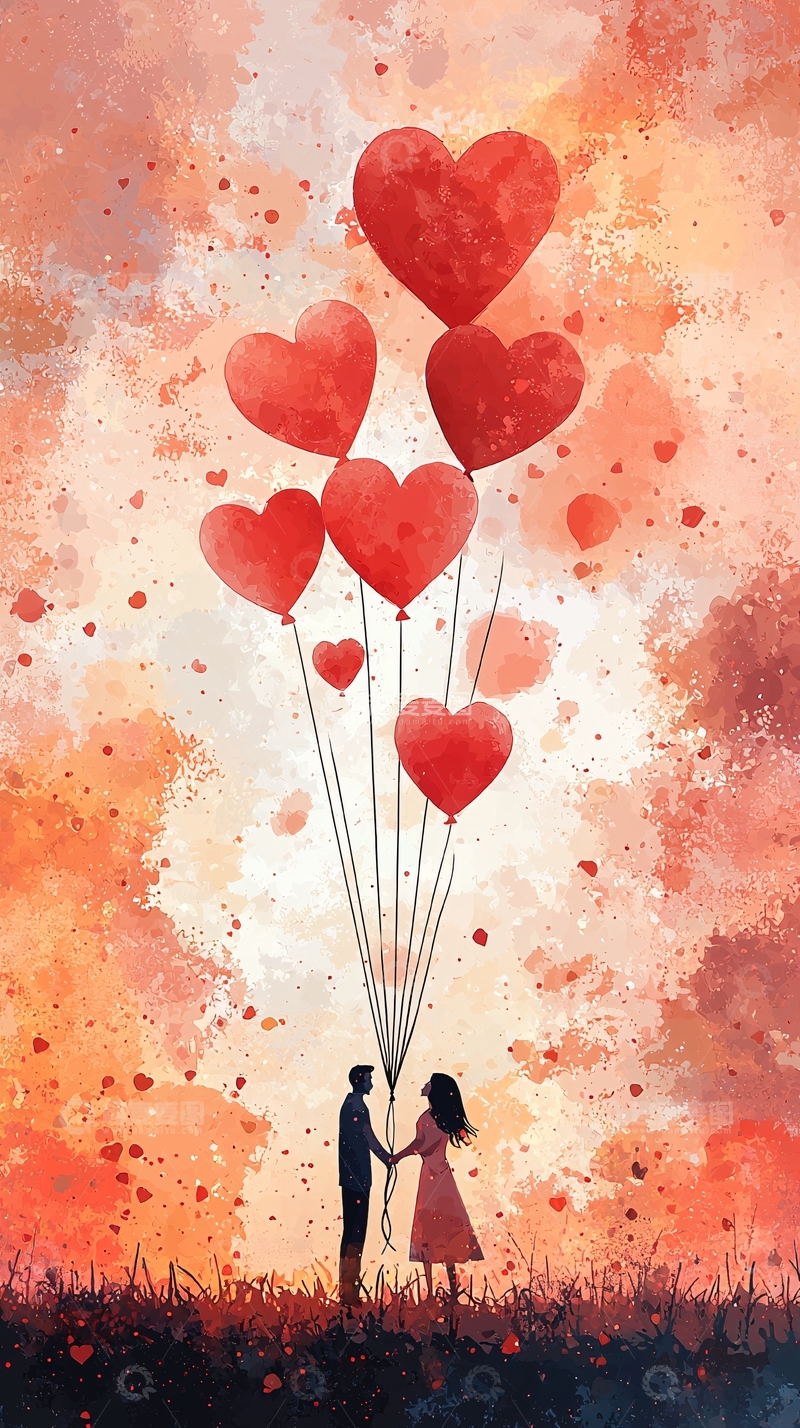 高清大图下载【趣麦麦图】爱心气球