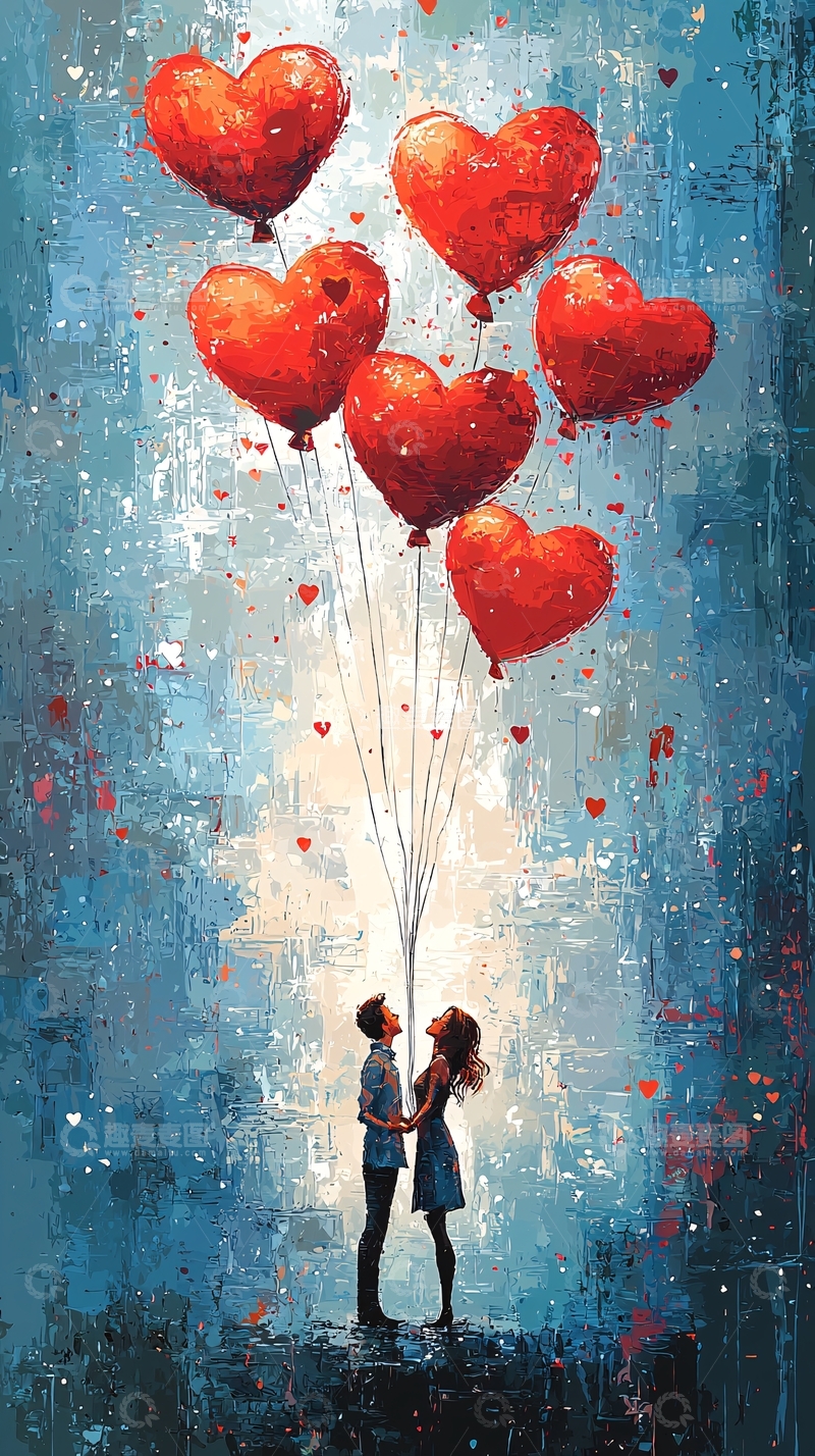 高清大图下载【趣麦麦图】爱心气球