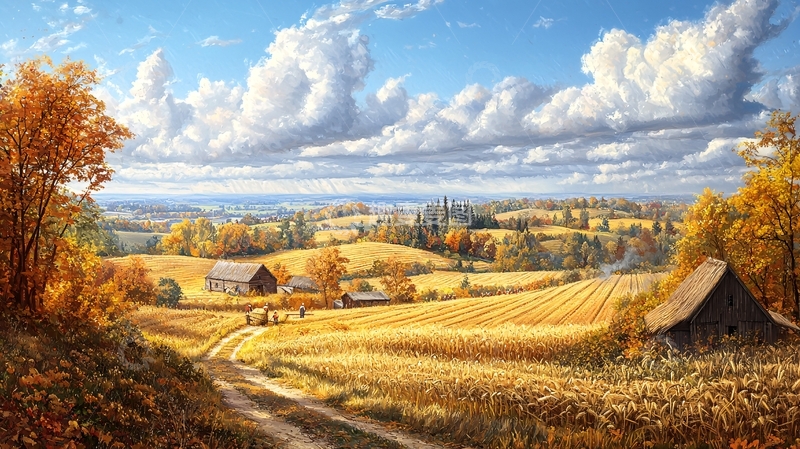 高清大图下载【趣麦麦图】秋日田园风光61