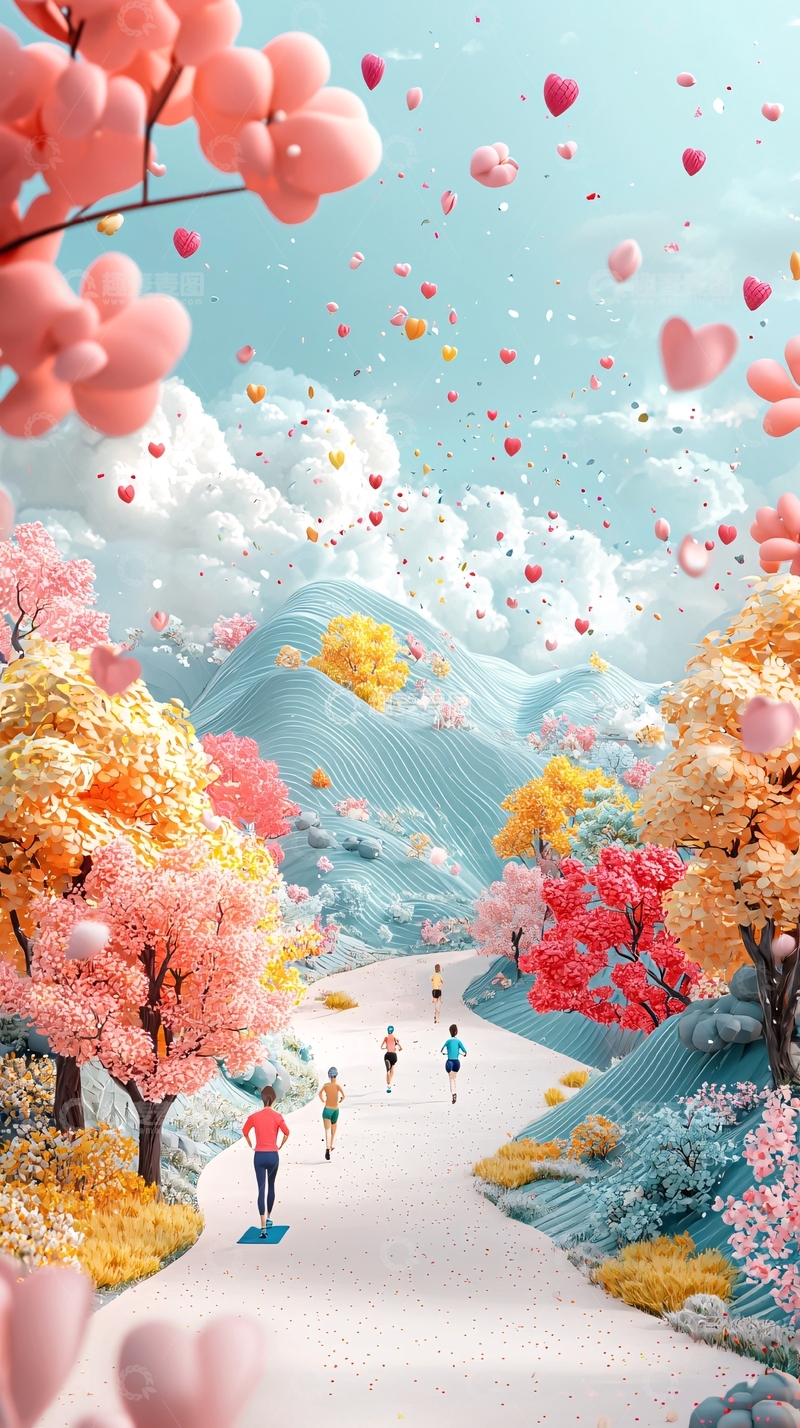 高清大图下载【趣麦麦图】粉色爱心