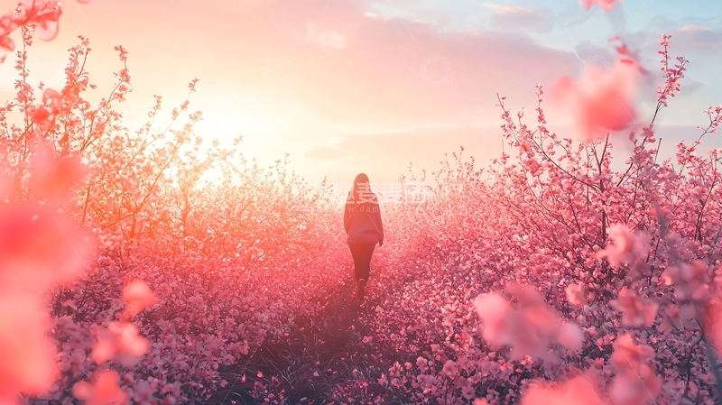 高清大图下载【趣麦麦图】粉色花海