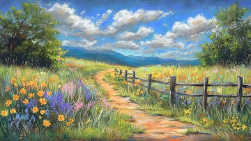 乡间小路风景画