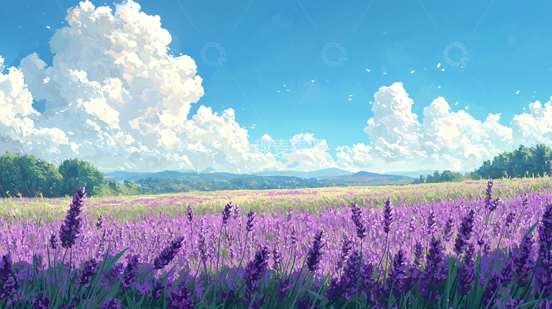 高清大图下载【趣麦麦图】薰衣草田园风光