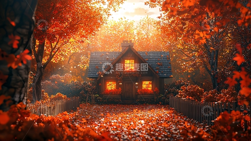 高清大图下载【趣麦麦图】秋日小屋