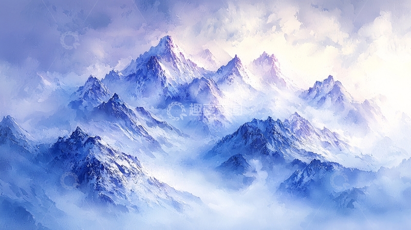 高清大图下载【趣麦麦图】云海雪山