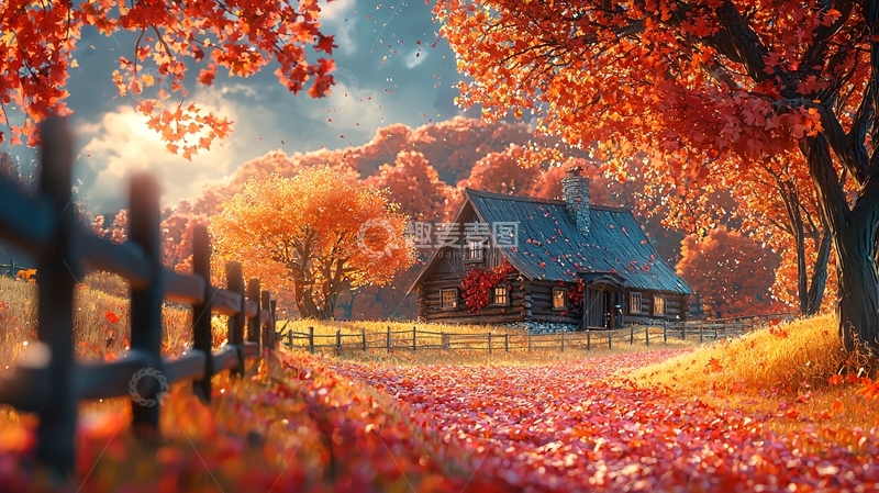 高清大图下载【趣麦麦图】秋日小屋