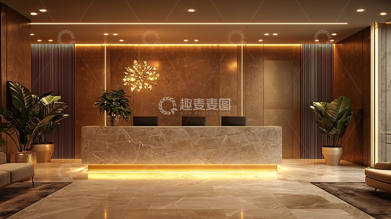 高清大图下载【趣麦麦图】奢华酒店大堂接待处
