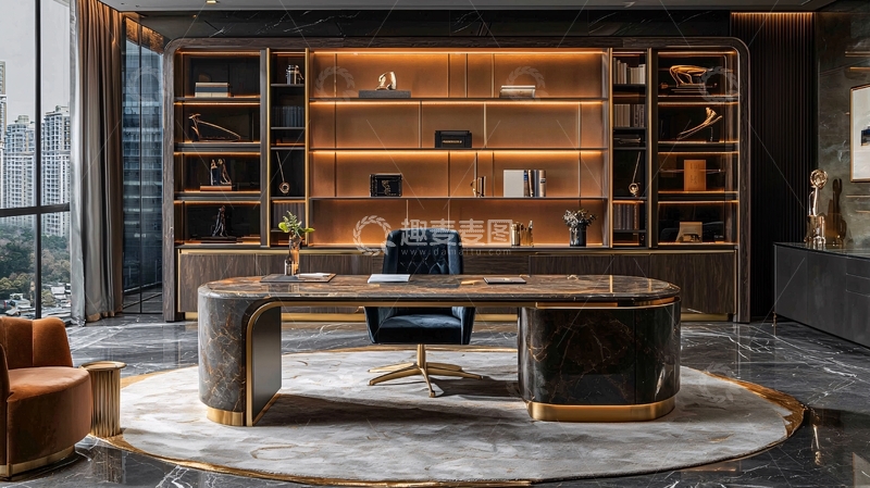 高清大图下载【趣麦麦图】高端大气现代总裁办公室