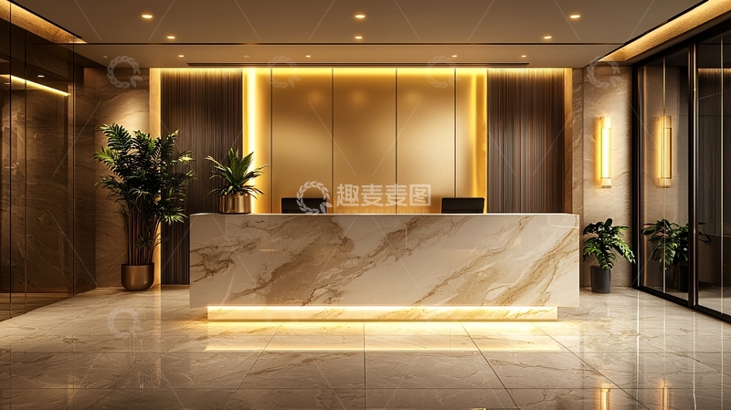 高清大图下载【趣麦麦图】奢华酒店大堂接待台