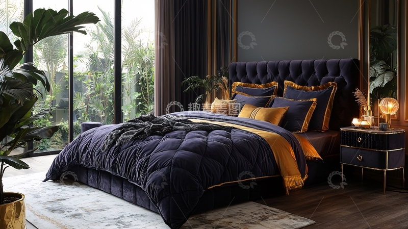 高清大图下载【趣麦麦图】暗色调奢华卧室