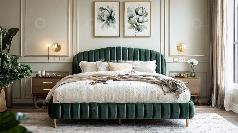 高清大图下载【趣麦麦图】绿绒床