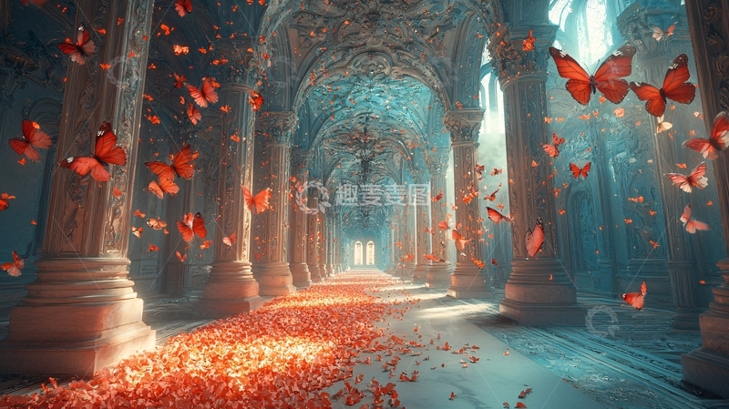 高清大图下载【趣麦麦图】梦幻蝴蝶宫殿