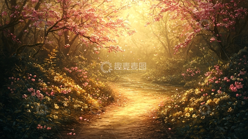 高清大图下载【趣麦麦图】光影森林小路