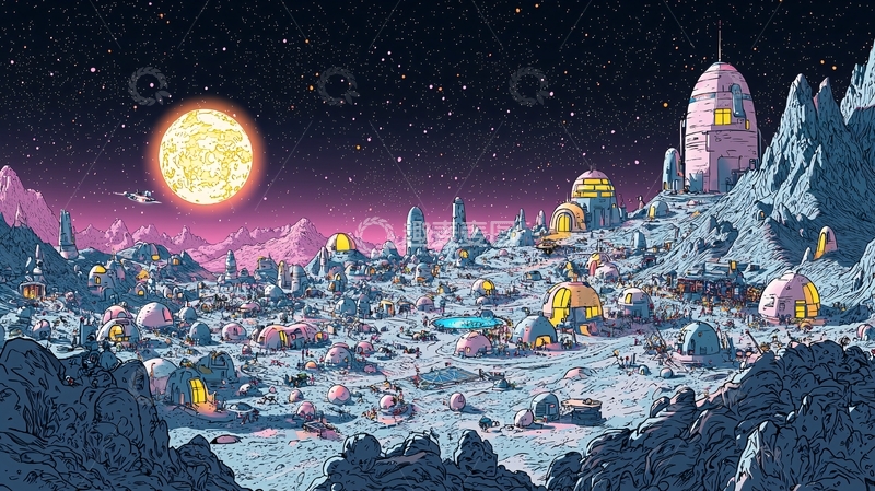 高清大图下载【趣麦麦图】月球基地14