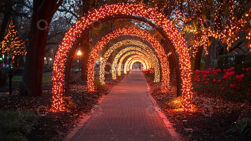 高清大图下载【趣麦麦图】灯光小路