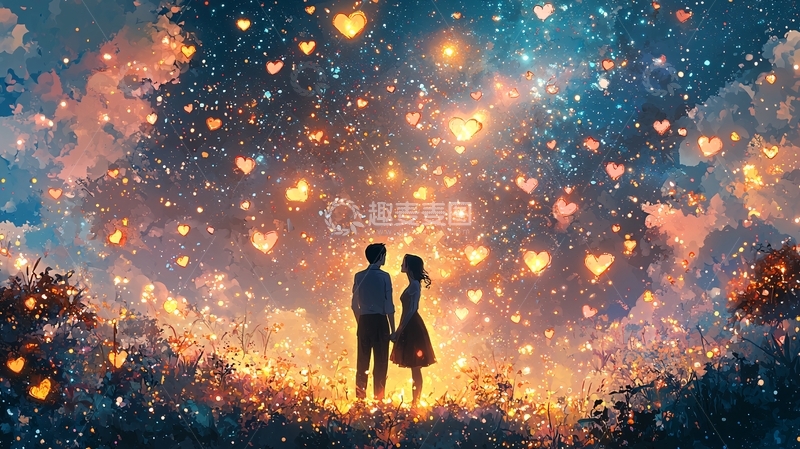 高清大图下载【趣麦麦图】星空恋人