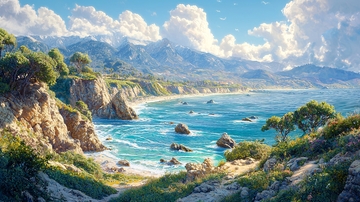 阳光海岸线山脉景色