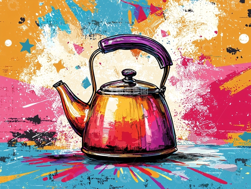 高清大图下载【趣麦麦图】彩色水壶
