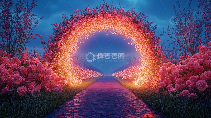 高清大图下载【趣麦麦图】梦幻花环通道