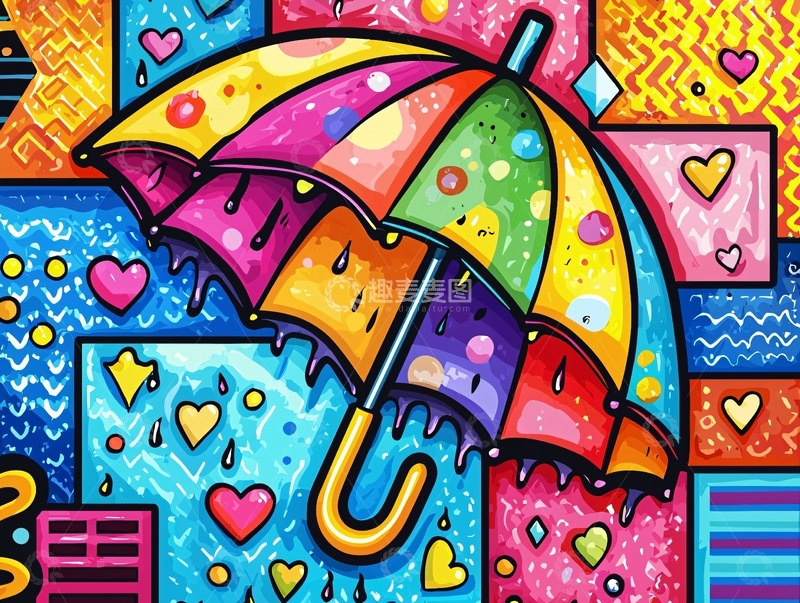 高清大图下载【趣麦麦图】彩色雨伞