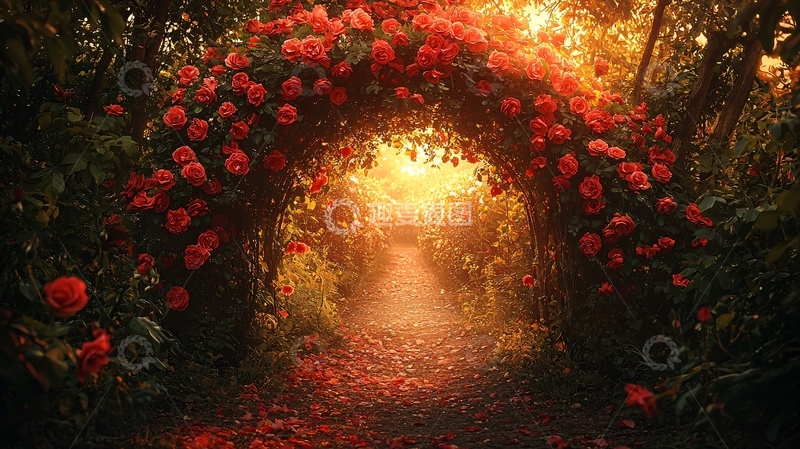 高清大图下载【趣麦麦图】玫瑰花拱门