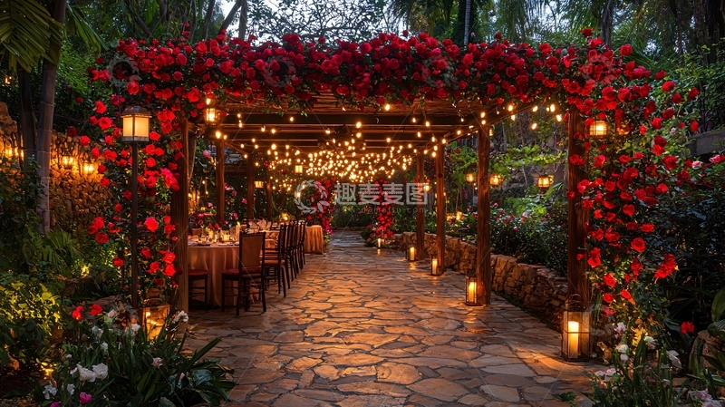 高清大图下载【趣麦麦图】浪漫花园婚礼通道