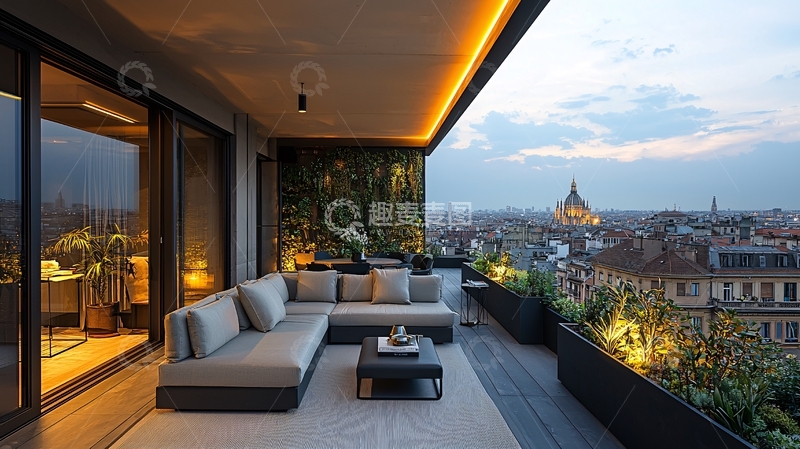 高清大图下载【趣麦麦图】夜景阳台101