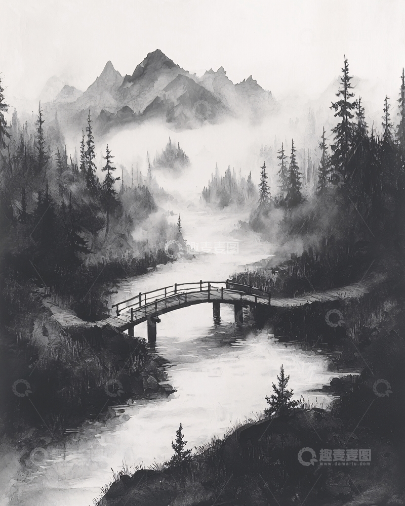 高清大图下载【趣麦麦图】水墨画