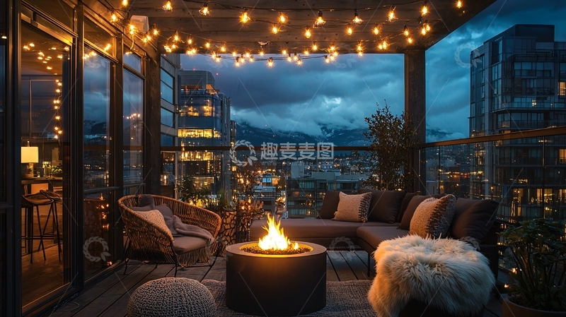 高清大图下载【趣麦麦图】夜景阳台102