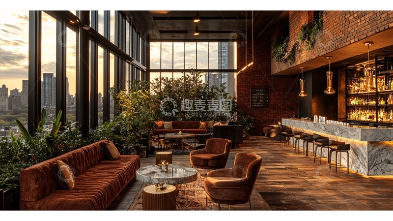 高清大图下载【趣麦麦图】高层建筑酒廊景观