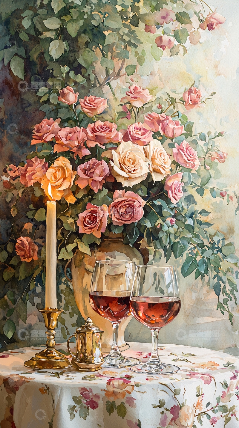 高清大图下载【趣麦麦图】玫瑰静物画