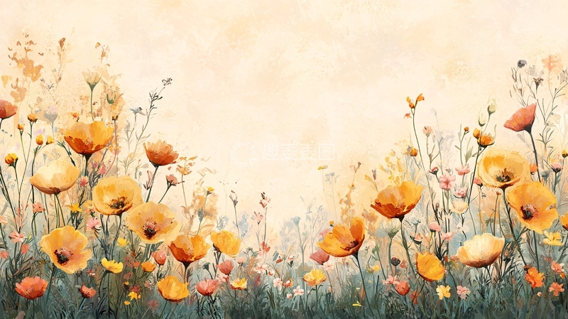 高清大图下载【趣麦麦图】水彩花田