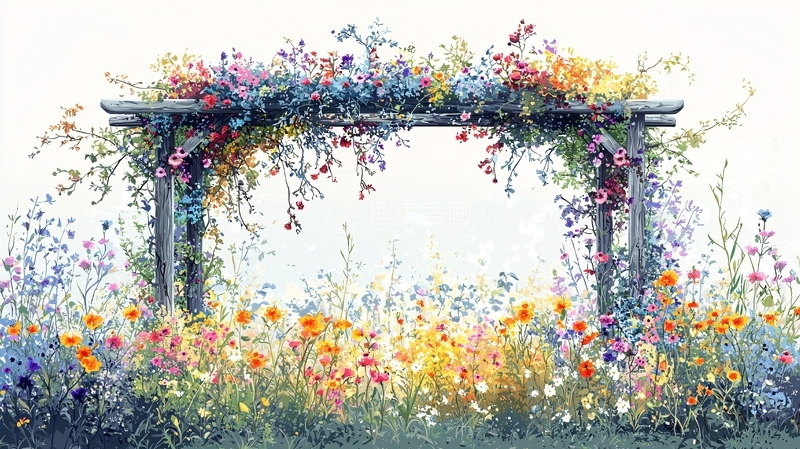 高清大图下载【趣麦麦图】花卉拱门