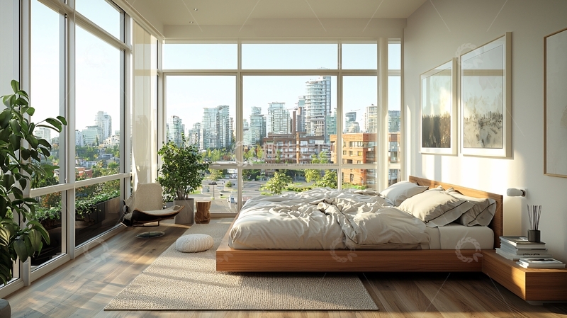 高清大图下载【趣麦麦图】明亮舒适现代卧室景观